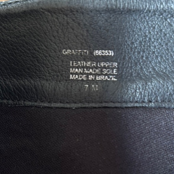 GRAFFITI- Women’s  Black Leather Floral Ankle Boots- Sz 7 - Picture 7 of 9